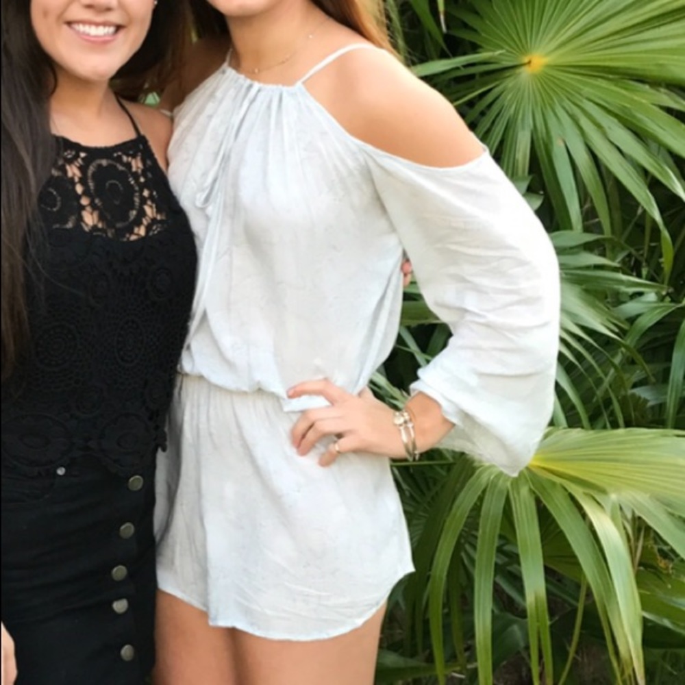 Blue Life (Revolve) off shoulder small romper